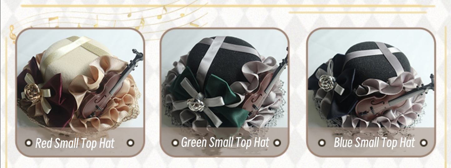 Forest Fluorescent Carps - Classic Lolita Salopette Set Violin Preppy Style Dress