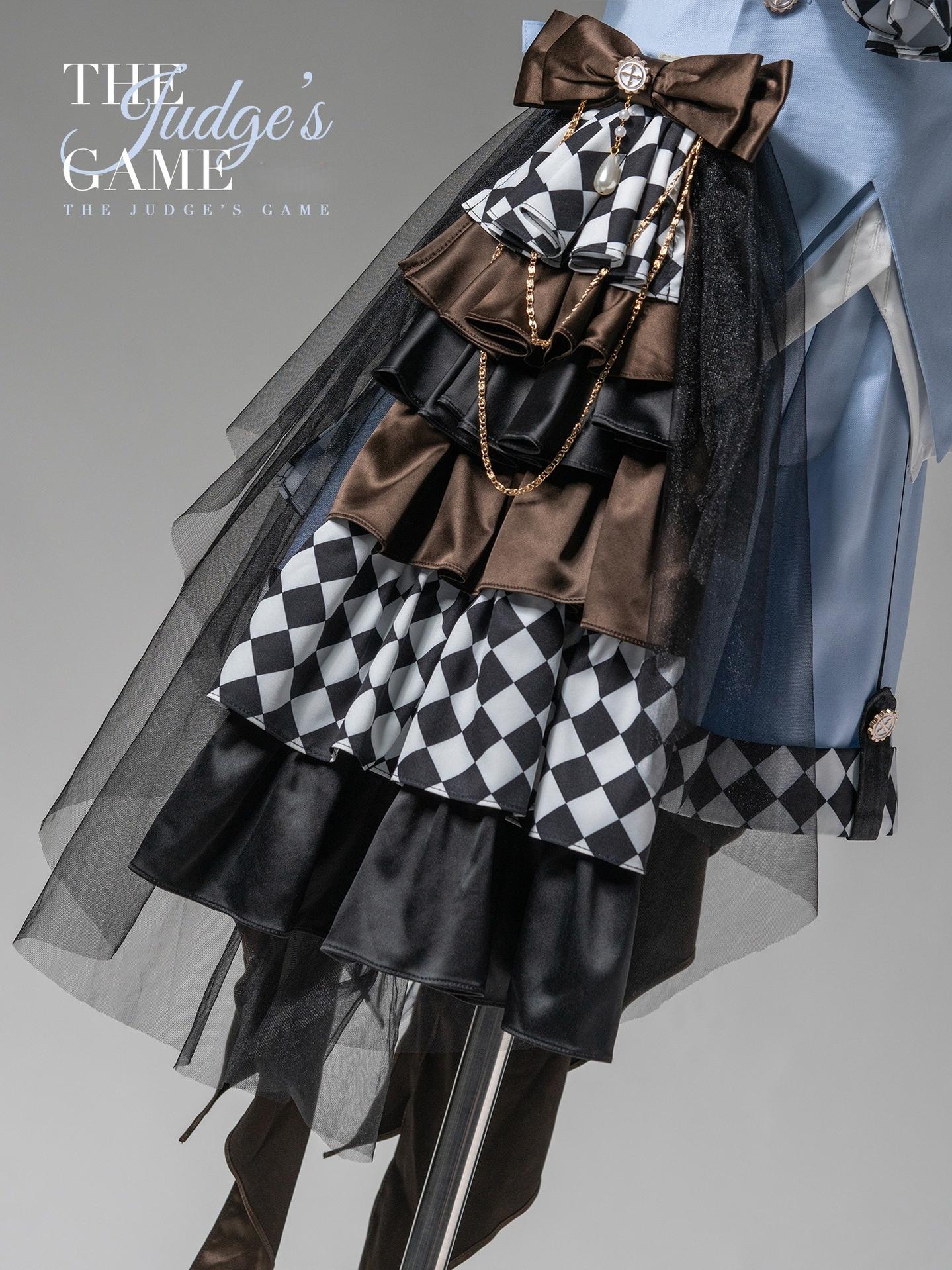 Forest Fluorescent Carps - The Judge's Game - Light Blue Ouji Lolita Shorts, Short Sleeve Shirt