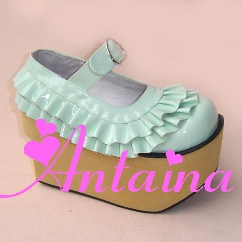 Antaina - Sweet Lolita Platform Shoes Lotus Leaf Edge Multicolor