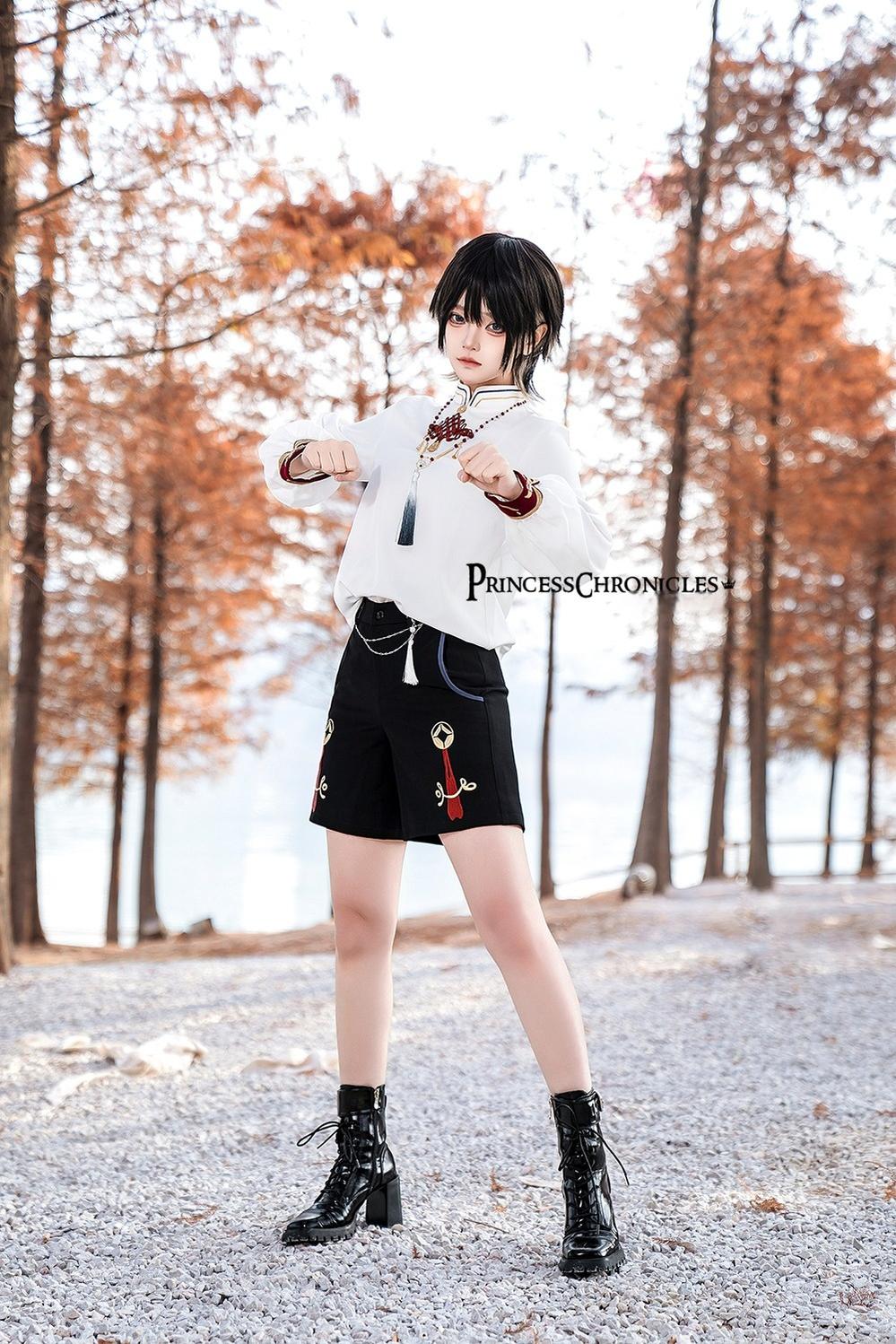 Princess Chronicles - Fortune and Treasure - Chinese Style Shorts Set with Cash Coins Details