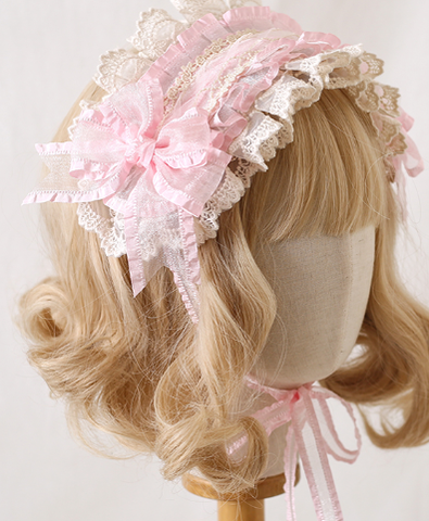 Xiaogui - Mood Limited Pink - Kawaii Lolita Lace Headdress Accessories