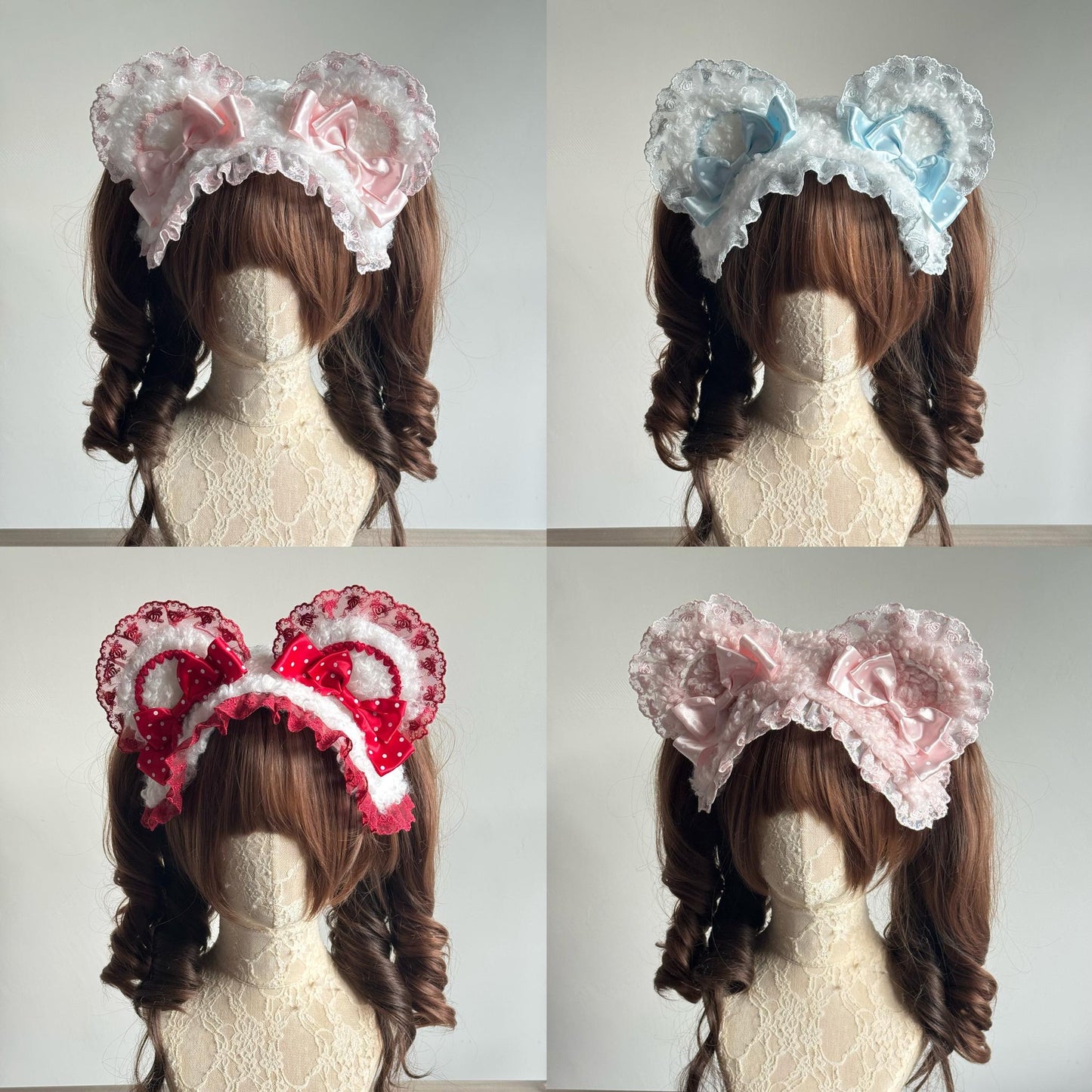 MAID - Sweet Lolita Handmade Lace Headband, Bear Ear Design