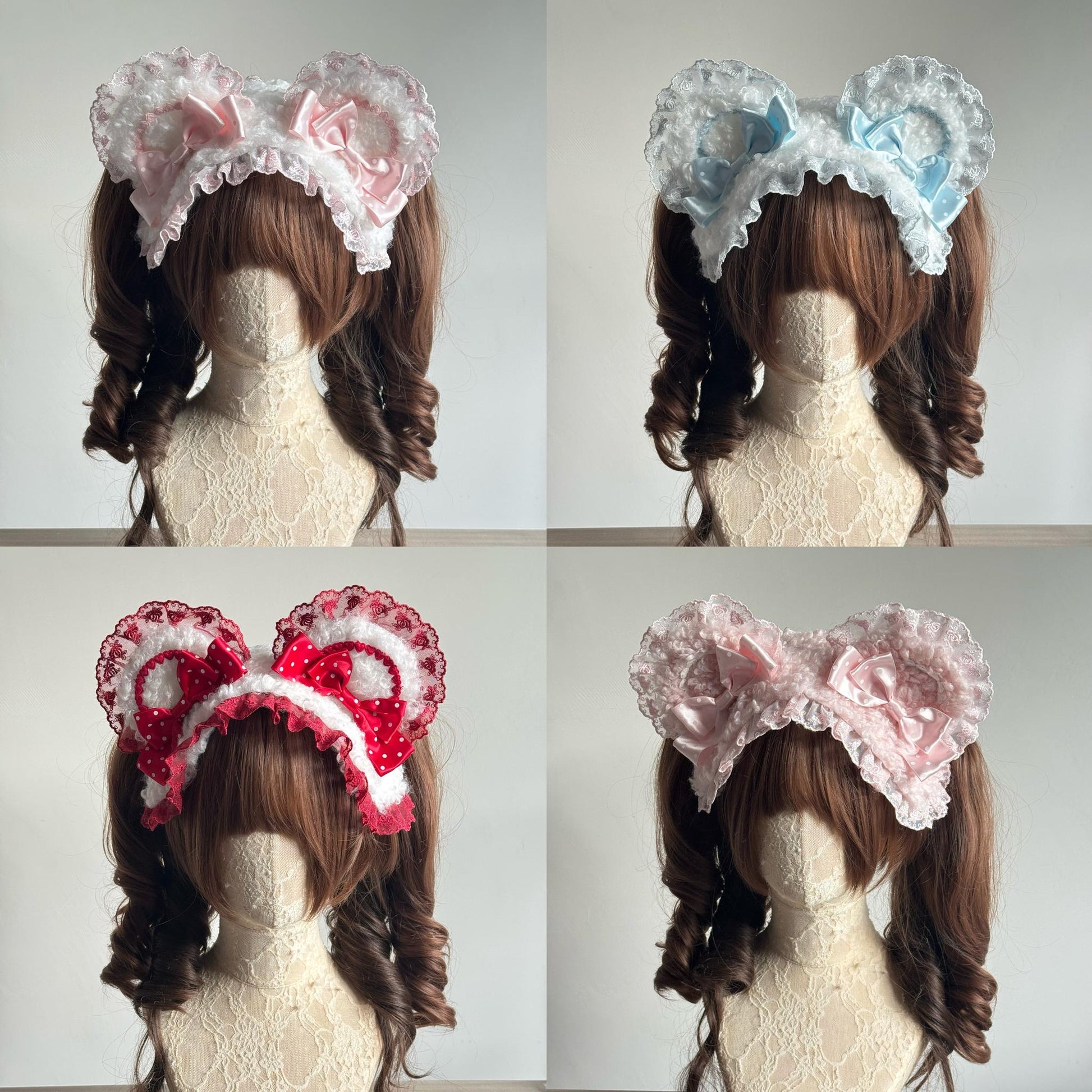 MAID - Sweet Lolita Handmade Lace Headband, Bear Ear Design