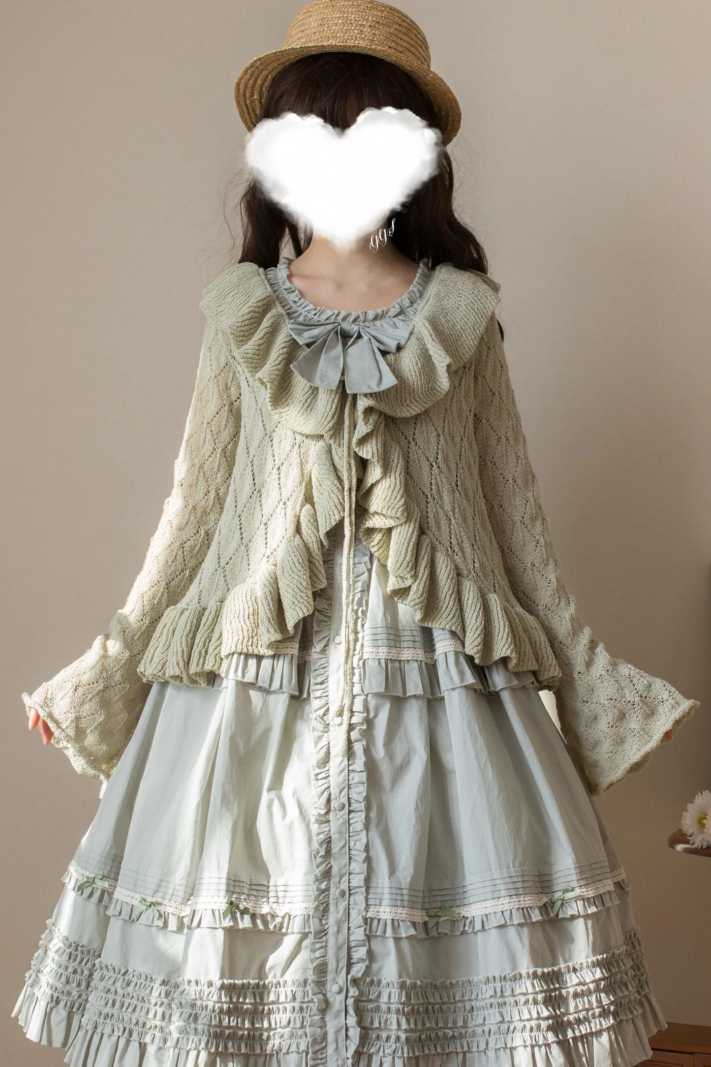 MIST - Sunset Bouquet - Elegant Lolita Cardigan, Flounce Hem