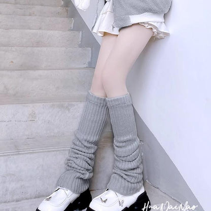Hua Nai Cat - Winter Lolita Long Socks Knit Thigh-High Foot Covers