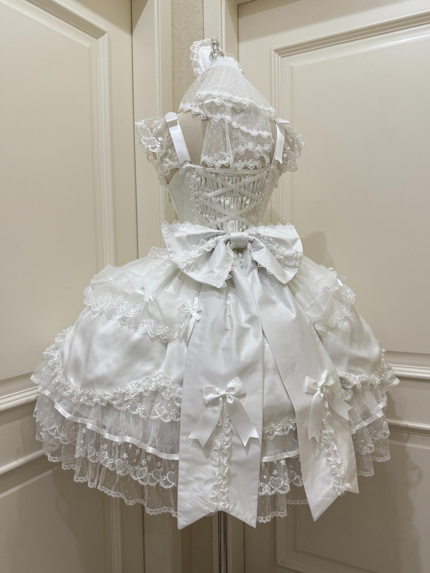 Sugar Girl - Velvet Sweetheart - Doll-like Sweet Lolita Jumper Dress, Bow Accents