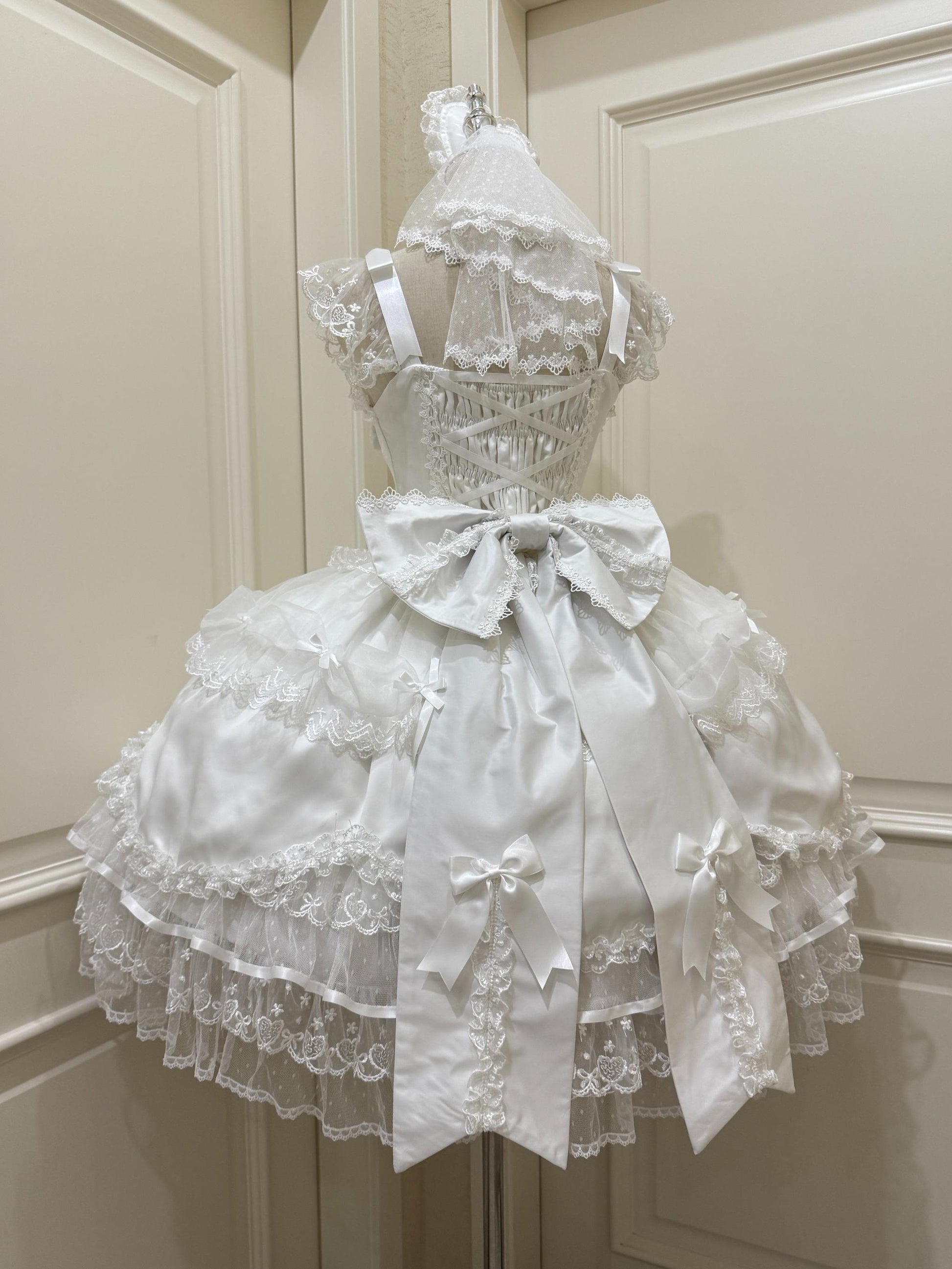 Sugar Girl - Velvet Sweetheart - Doll-like Sweet Lolita Jumper Dress, Bow Accents