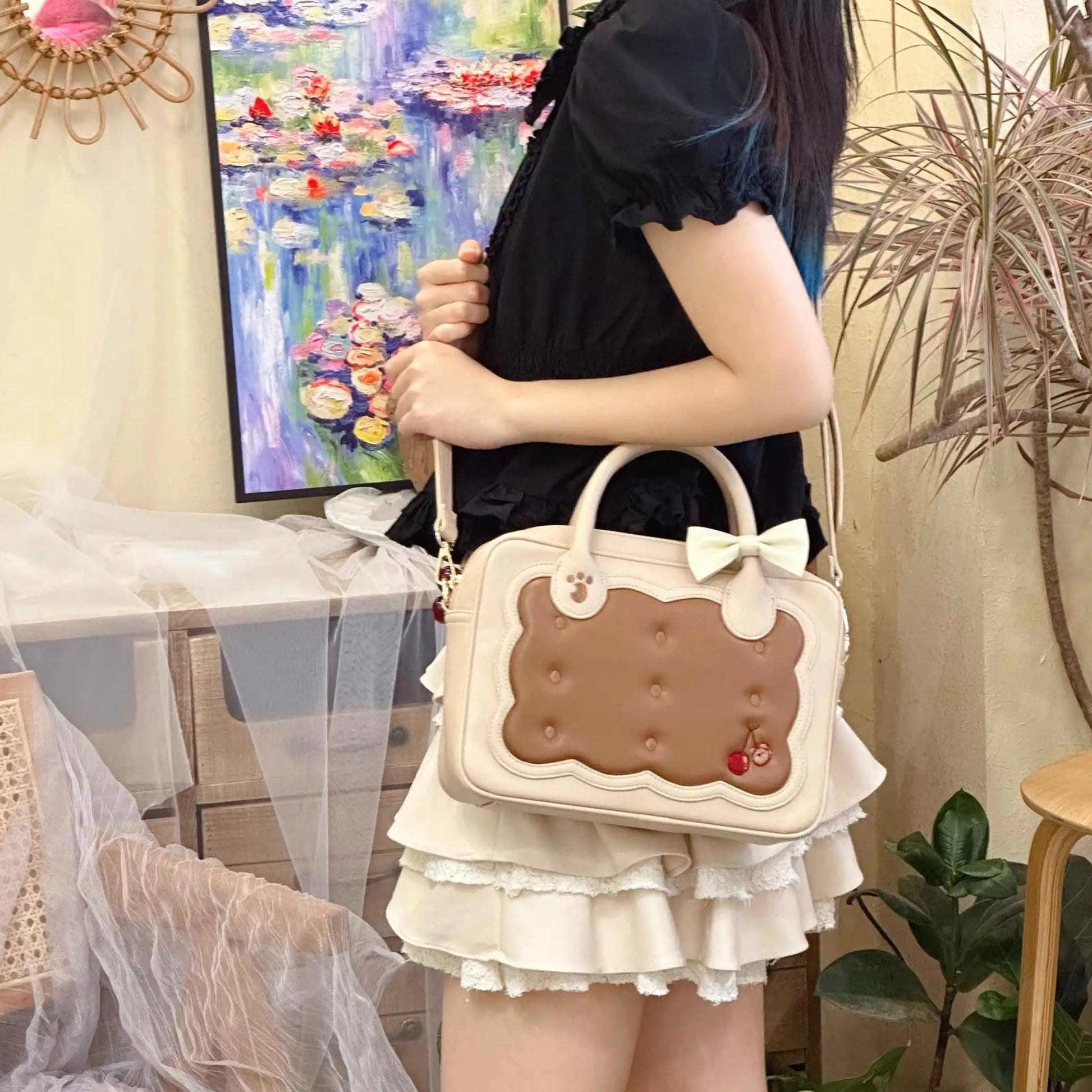 Morning Glory - Kawaii Lolita Bag Cherry Biscuit Shoulder Crossbody Handbag