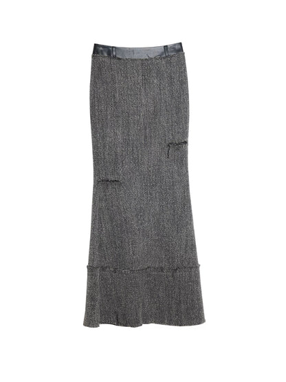 Raw Edge Maxi Skirt