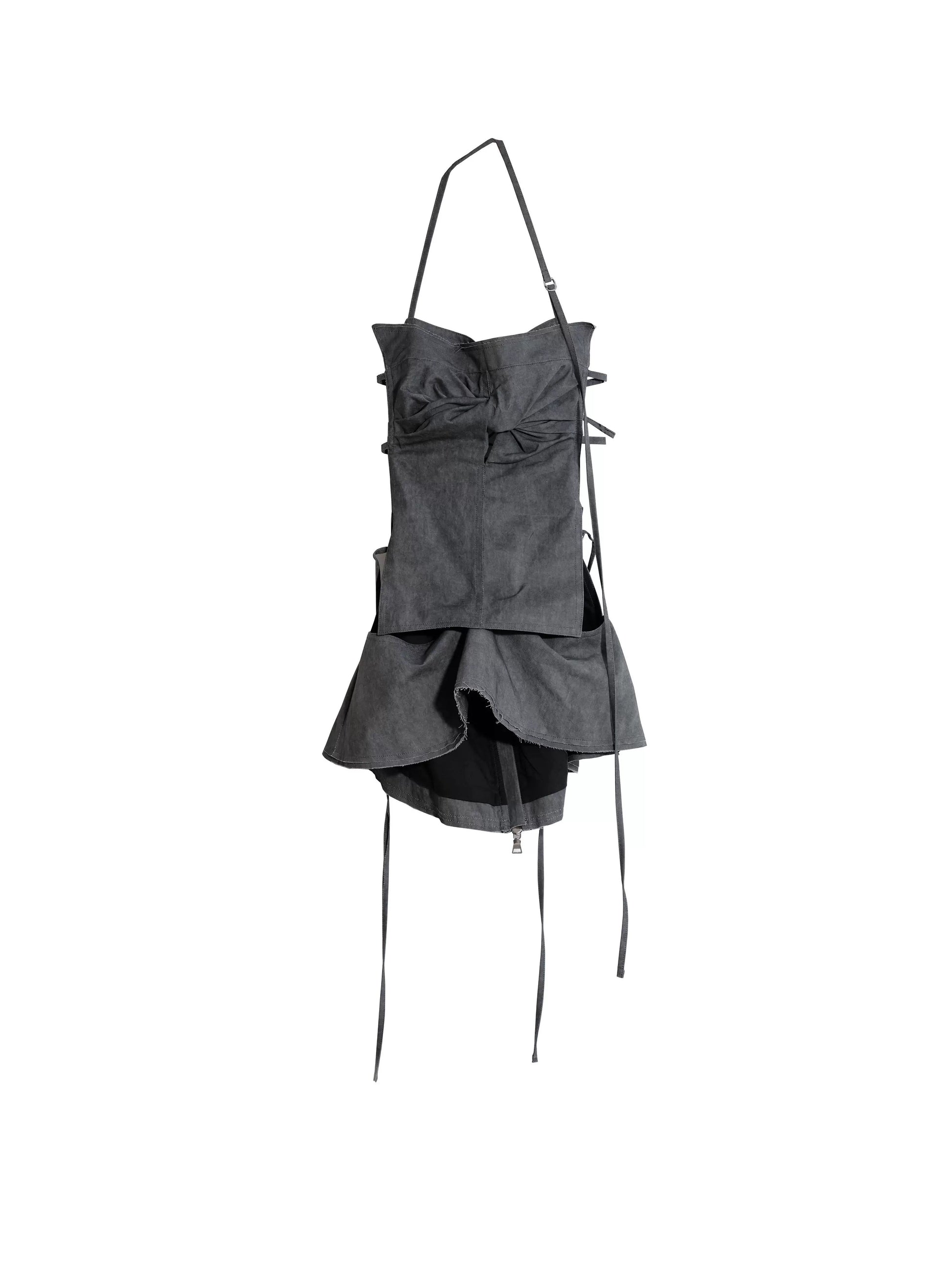 Hollow Waist Strap Three-dimensional Hem Halter-neck Camisole