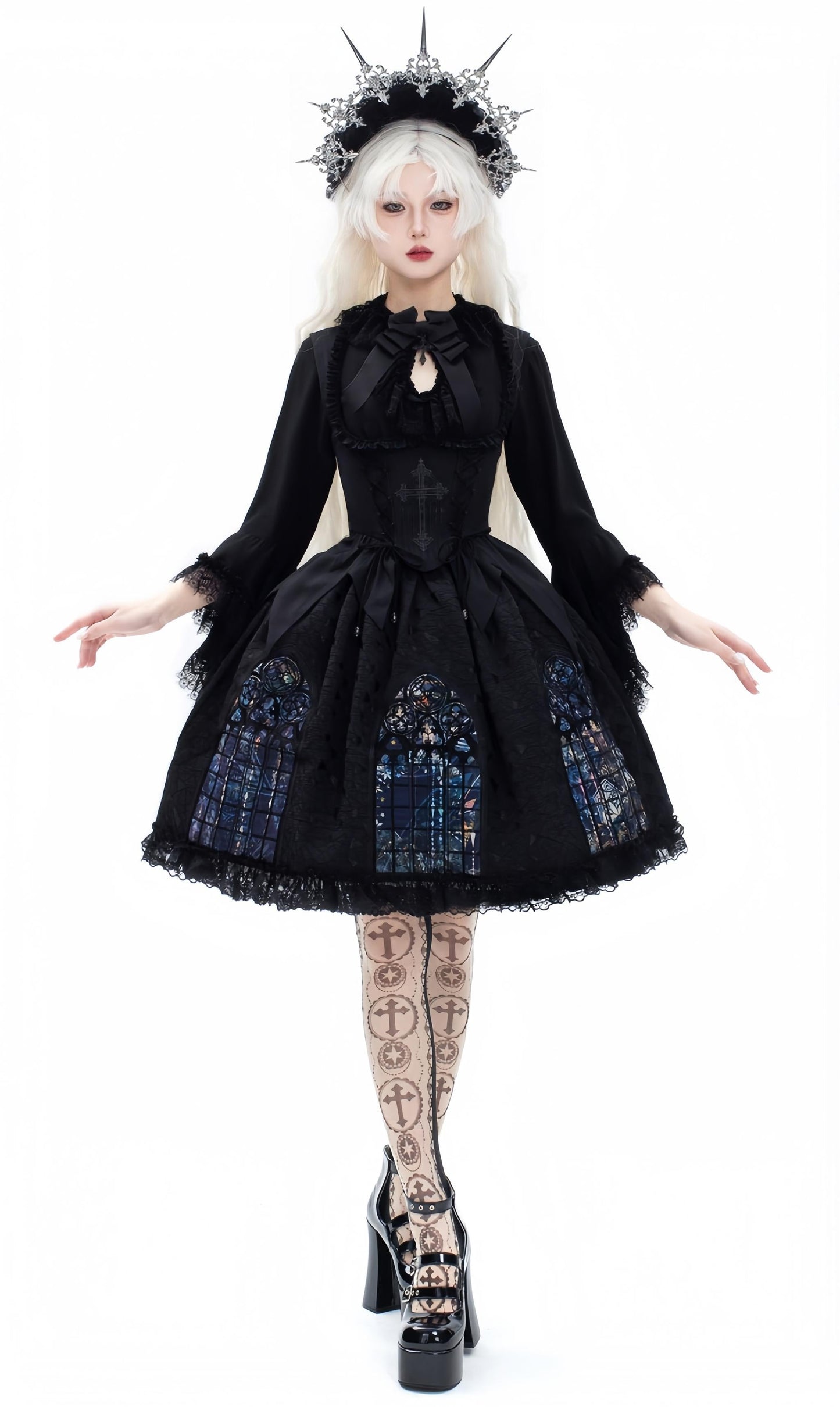 Susin Lolita - Night Traveler - Gothic Lolita Skirt Long Coat Long-Sleeved Shirt and Bustier