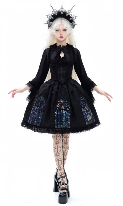 Susin Lolita - Night Traveler - Gothic Lolita Skirt Long Coat Long-Sleeved Shirt and Bustier