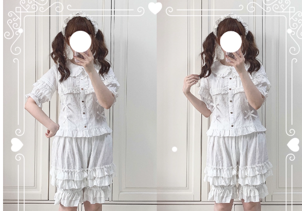 Mori Doll - Kawaii Lolita Rabbit Ears Short Sleeve Shirt Multicolors