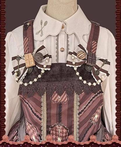 Infanta - Chocolate Carousel - Peter Pan Collar Old School Lolita Jumper Dress