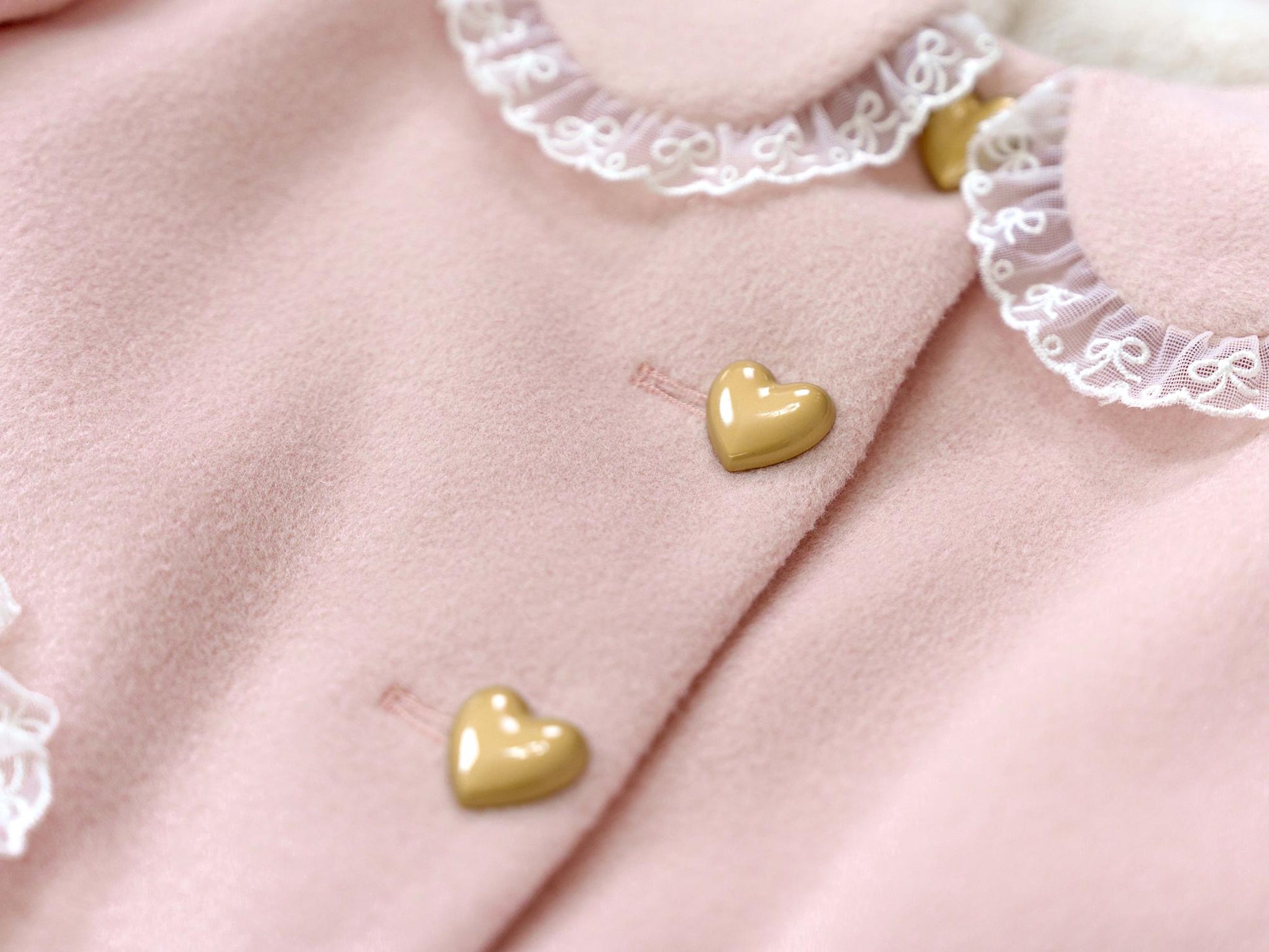 Dream Magic Box - Milk Puff - Winter Fleece-lined Sweet Lolita Coat, Detachable Collar