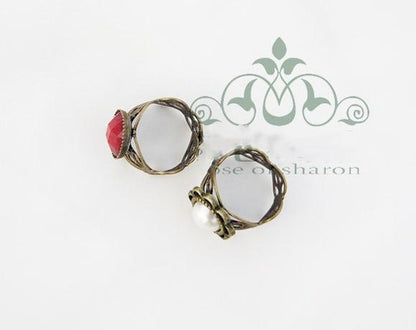 Rose of Sharon - Vintage Lolita Accessories Pearl Ring Ring