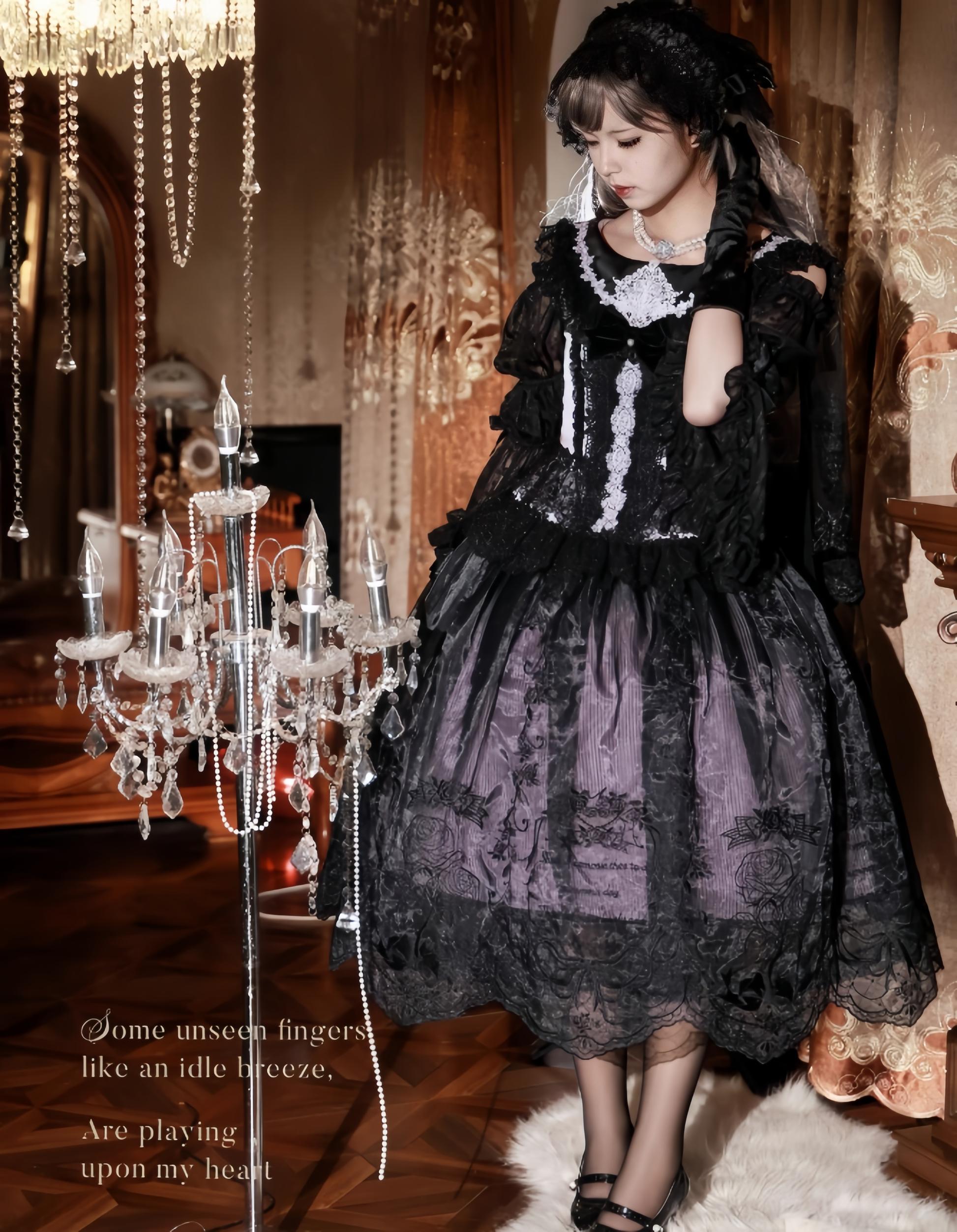 AuroraBorealis - Moonshadow - Gorgeous Wedding Lolita Dress Set Embroidered JSK SK and Bodice