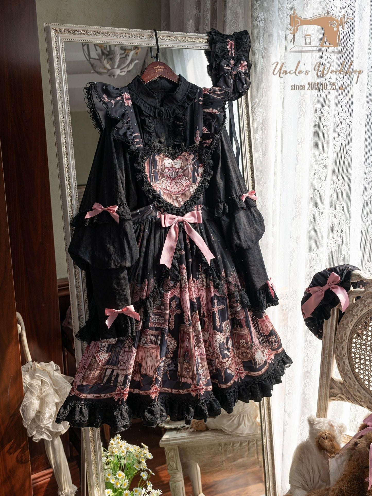 Uncle's Workshop - Missing Lamb Case - Gothic Lolita Dress Set with Sheep Prints