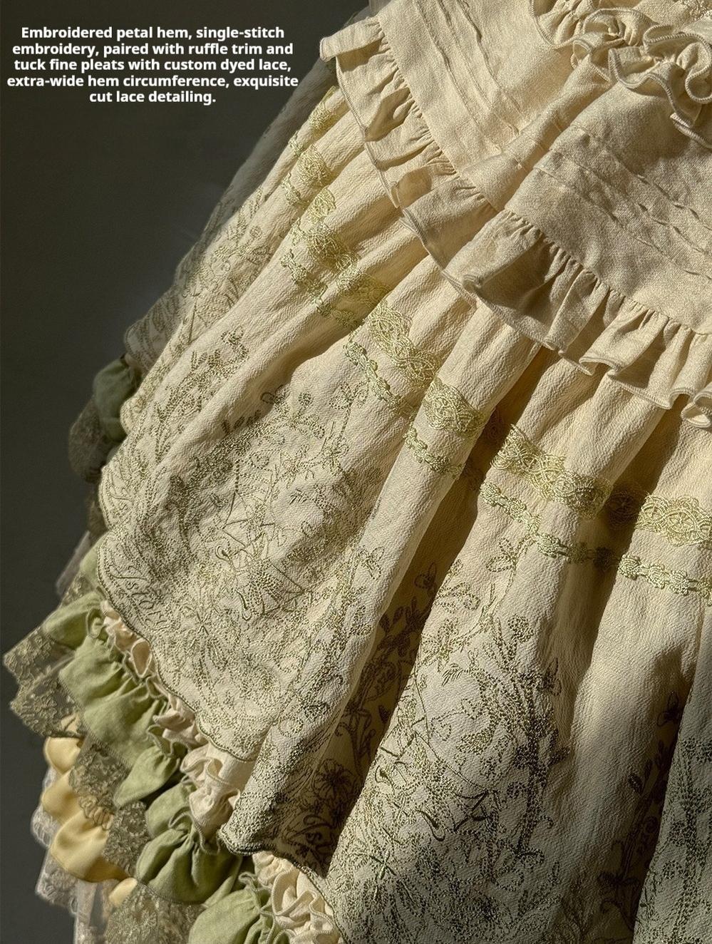 ZJstory - 14-line Poem Set - Classic Lolita Separate Dress Set Tiered Ruffles Skirt