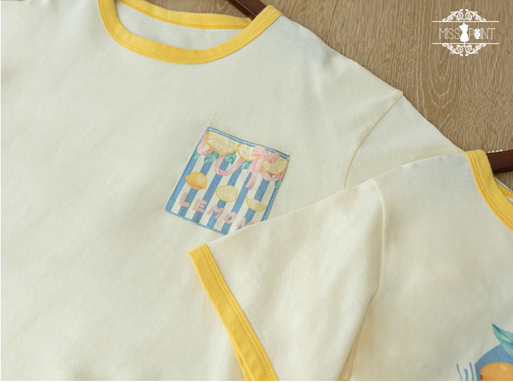 Miss Point - Daisy Lemon - Daily Lolita Lemon Print T-Shirt Customized