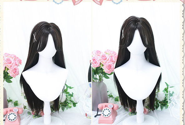 Dalao Home - Ballet - Sweet Long Straight Black Brown Wig