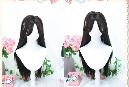 Dalao Home - Ballet - Sweet Long Straight Black Brown Wig
