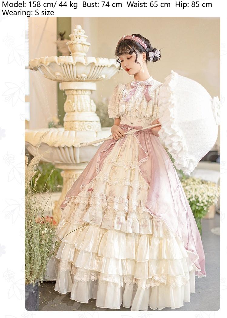 With PUJI - Nanke - Edwardian Collar Classic Lolita OP Dress Outfit