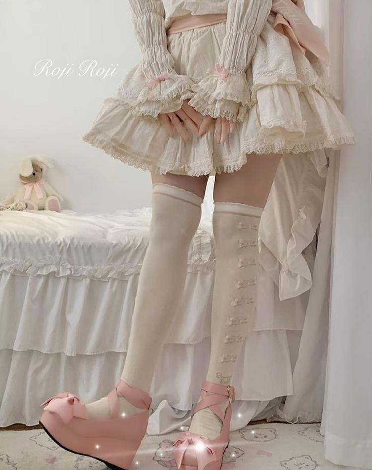 Roji Roji - Winter Lolita Thigh High Socks Slim Leg Socks