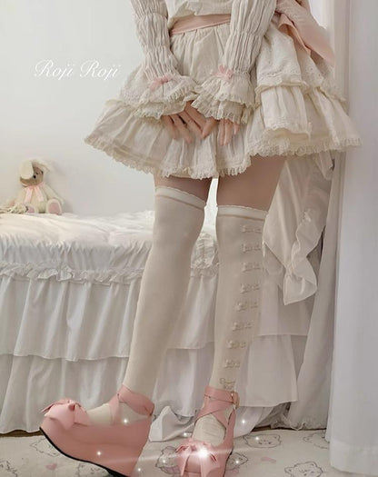 Roji Roji - Winter Lolita Thigh High Socks Slim Leg Socks