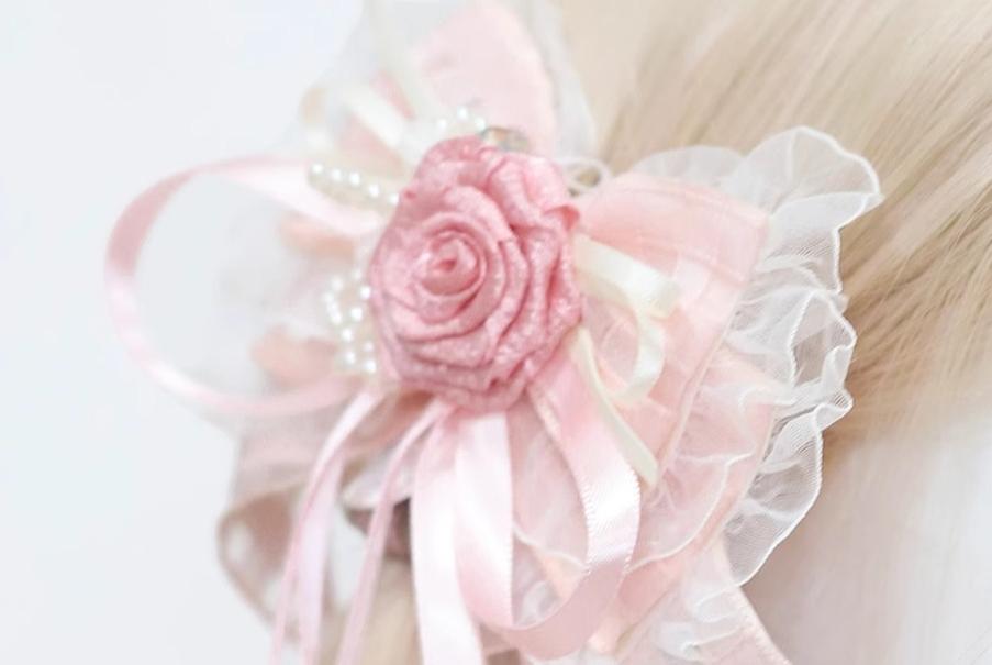 The Accessories' Story - Satin Ballet - Sweet Lolita Headdress Feather Bow