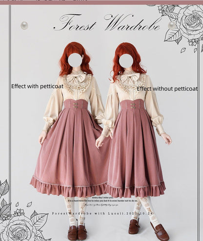 Forest Wardrobe - North of the Forest - Classic Lolita Striped Vest Skirt Set