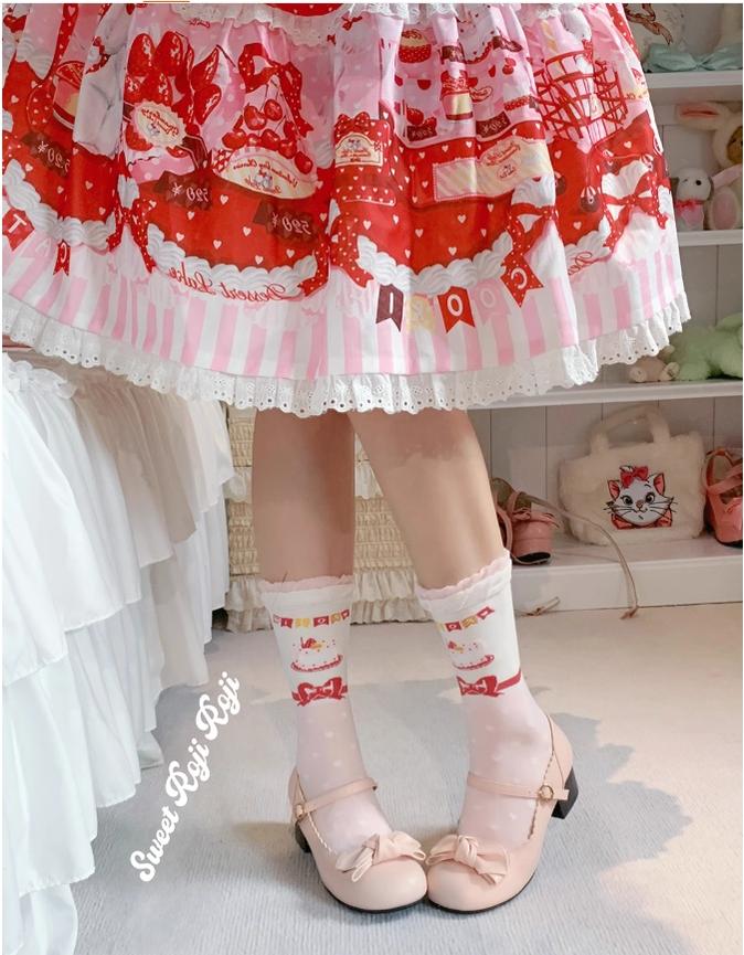Roji Roji - Sweet Lolita Socks Cake Pattern Winter Socks