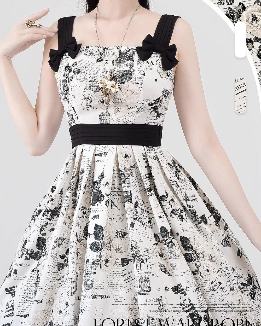 Forest Wardrobe - Forest Holiday - Elegant Lolita Foral Print JSK Dress Multicolors