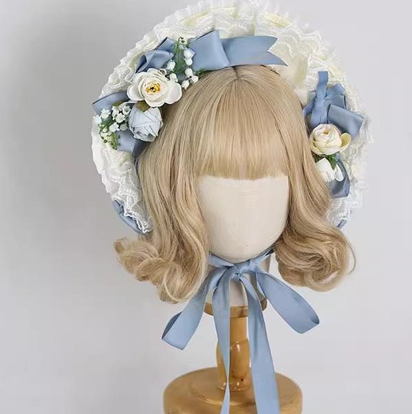Xiaogui - Elegent Lolita Bonnet Bows Straw Hat