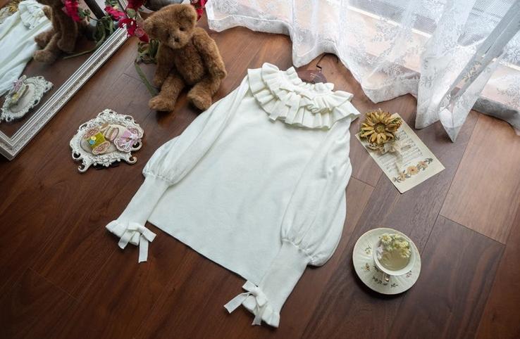 Miaoplus - Sweet Lolita Knit Sweater Long Sleeve Winter Lolita Top