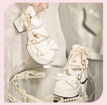 Witch's Night - Crush Complex - Sweet Lolita Heel Shoes, Pearls & Bows