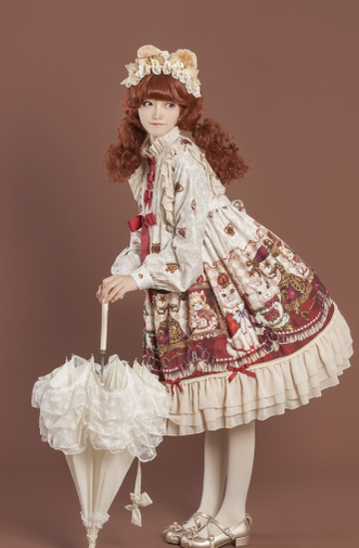OCELOT - Crown Bear - Kawaii Daily Lolita Long OP Dress