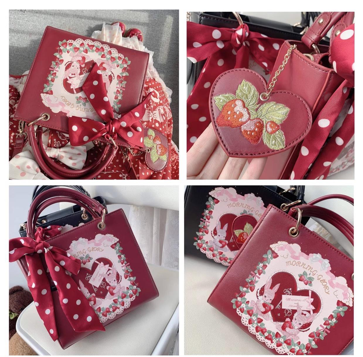 Morning Glory - Retro Lolita Handbag PU Square Wedding Bag