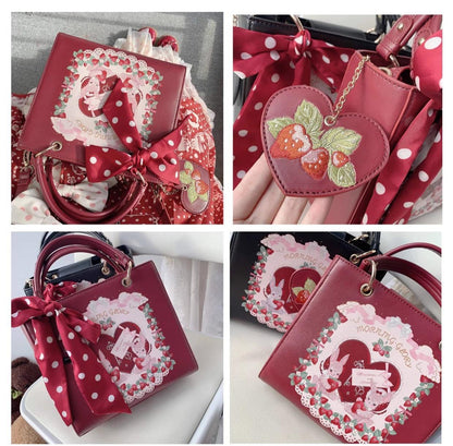 Morning Glory - Retro Lolita Handbag PU Square Wedding Bag