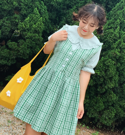 Niu Niu - Plus Size Lolita Blouse, Oversized Short Sleeve Shirt