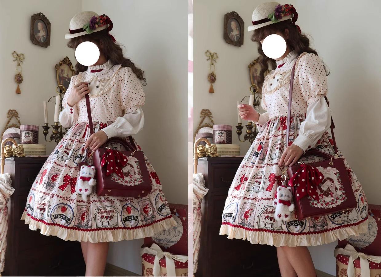 Morning Glory - Retro Lolita Handbag PU Square Wedding Bag