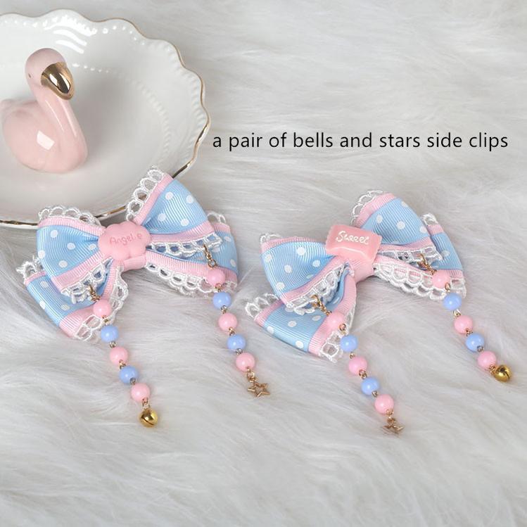 Manmeng - Pink and Blue Sweet Lolita Bow Headwear
