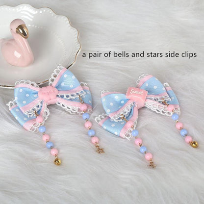Manmeng - Pink and Blue Sweet Lolita Bow Headwear