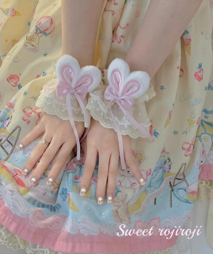 Roji roji - Cute Lolita Bunny Ears Cuffs Lace Summer Butterfly Hand Sleeves
