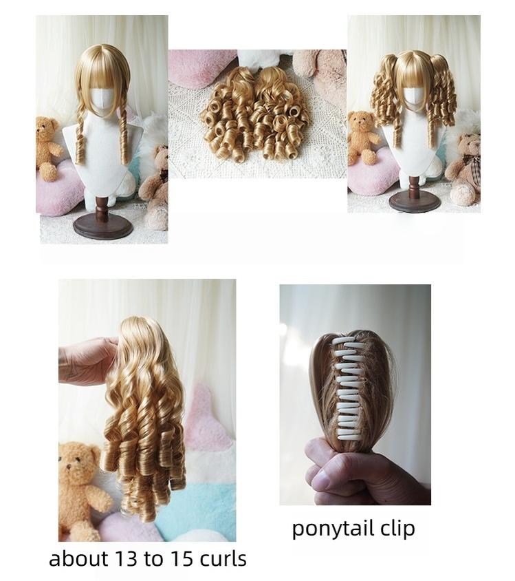 Imperial Tea - Solid Lolita Bob Wig With Detachable Curl Ponytail