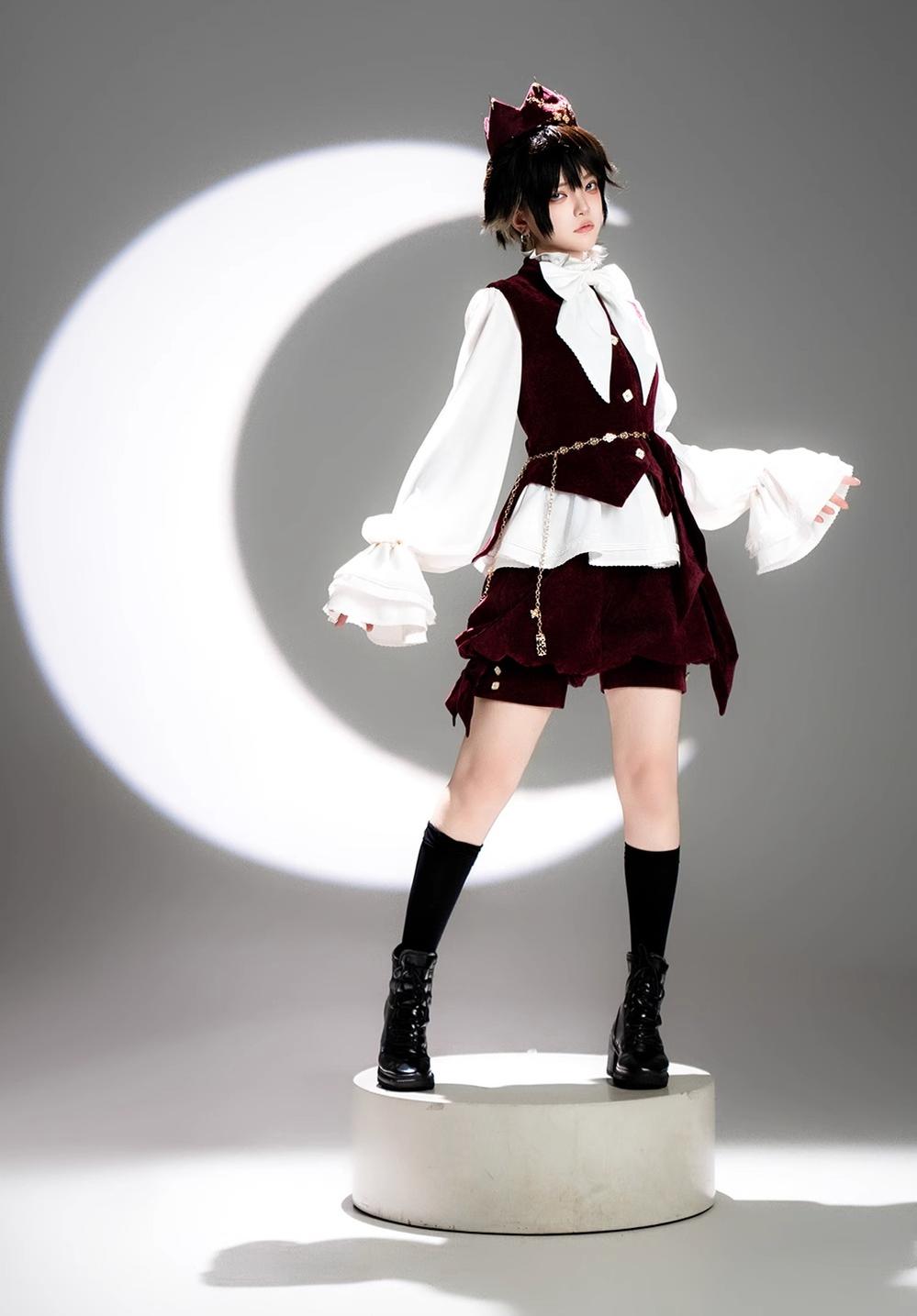 Princess Chronicles - Hare Hunter - Vintage Red Ouji Suit With Bunny Ear Hooded Jacket