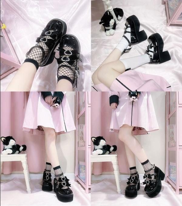 Sheep Puff - Sweet Lolita Heel Punk Platform Shoes