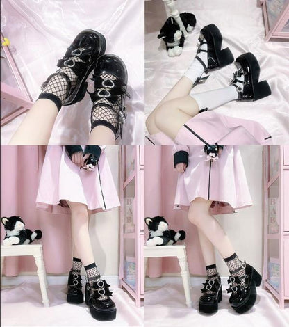 Sheep Puff - Sweet Lolita Heel Punk Platform Shoes