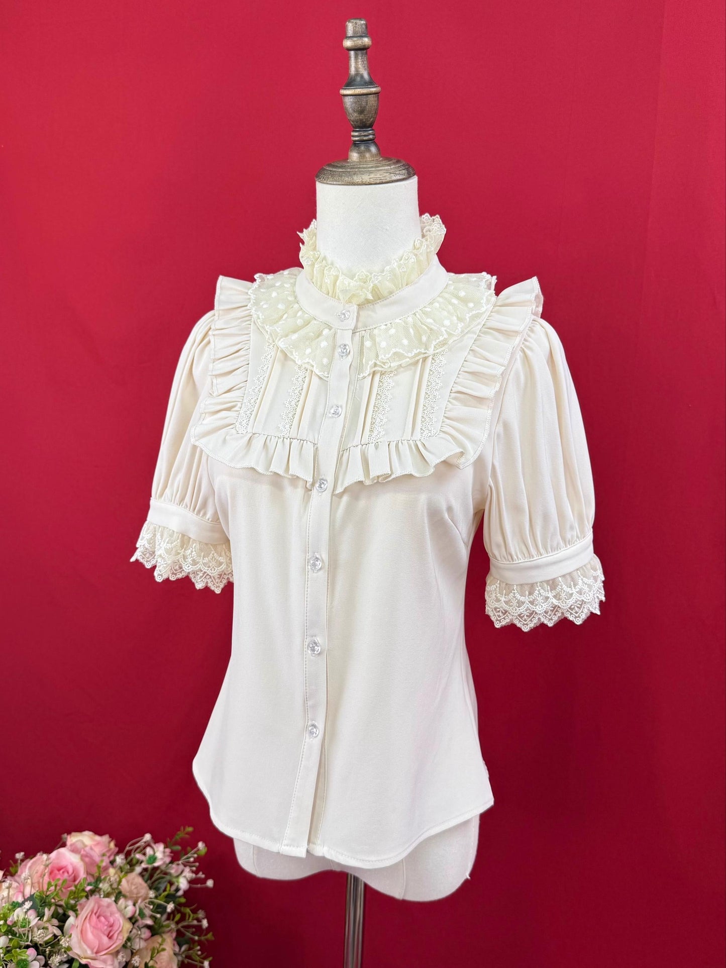 DMFS Lolita - Summer End - Lace Stand-Up Collar Classic Lolita Blouse