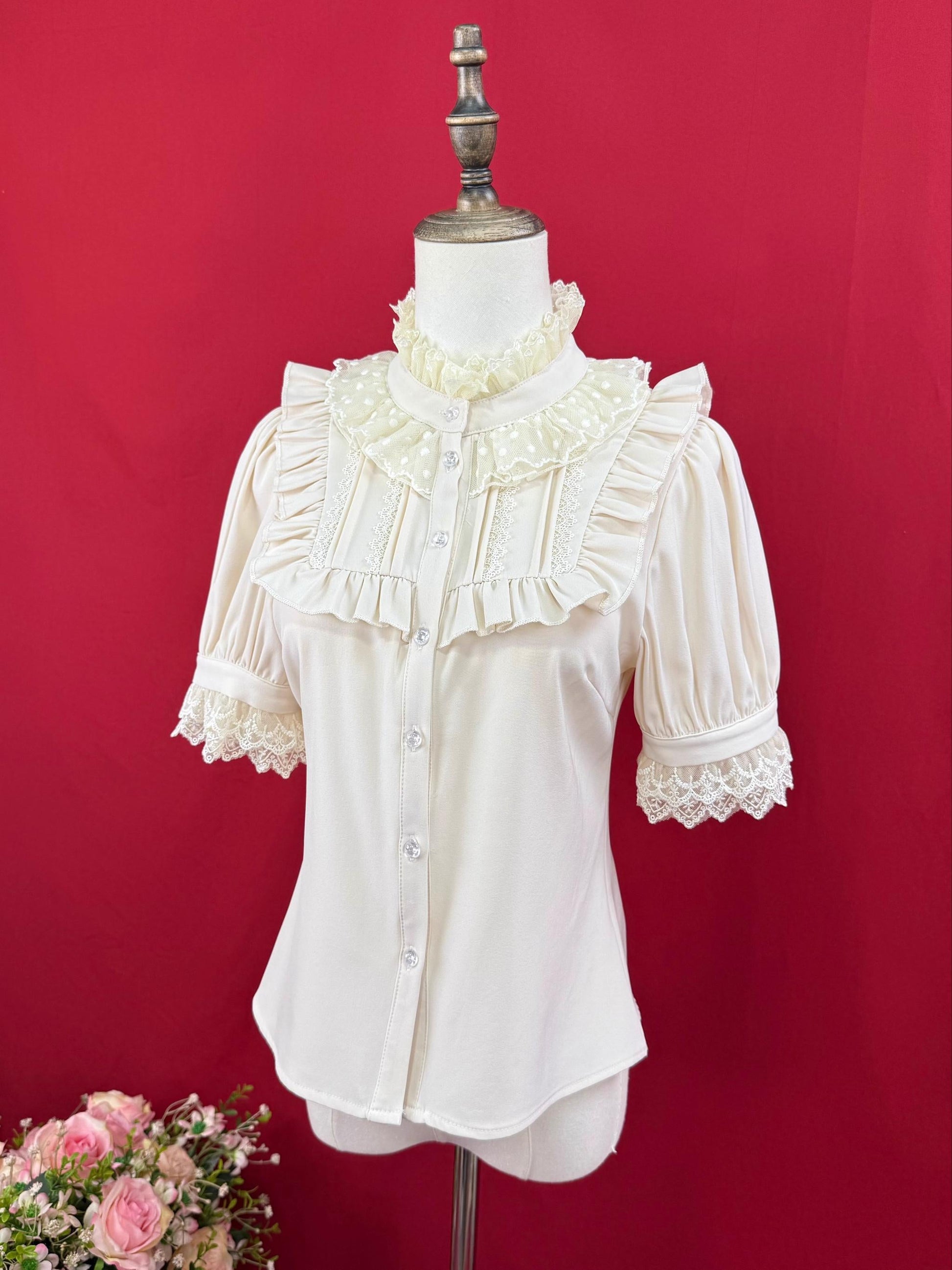 DMFS Lolita - Summer End - Lace Stand-Up Collar Classic Lolita Blouse